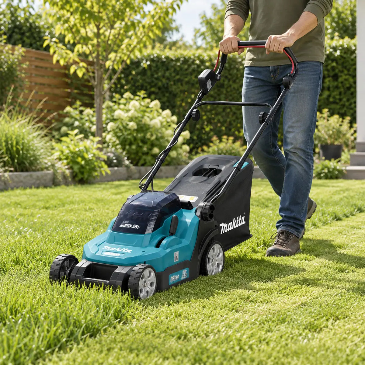 Cortacésped Inalámbrico Makita DLM382PM2 36V 38 cm