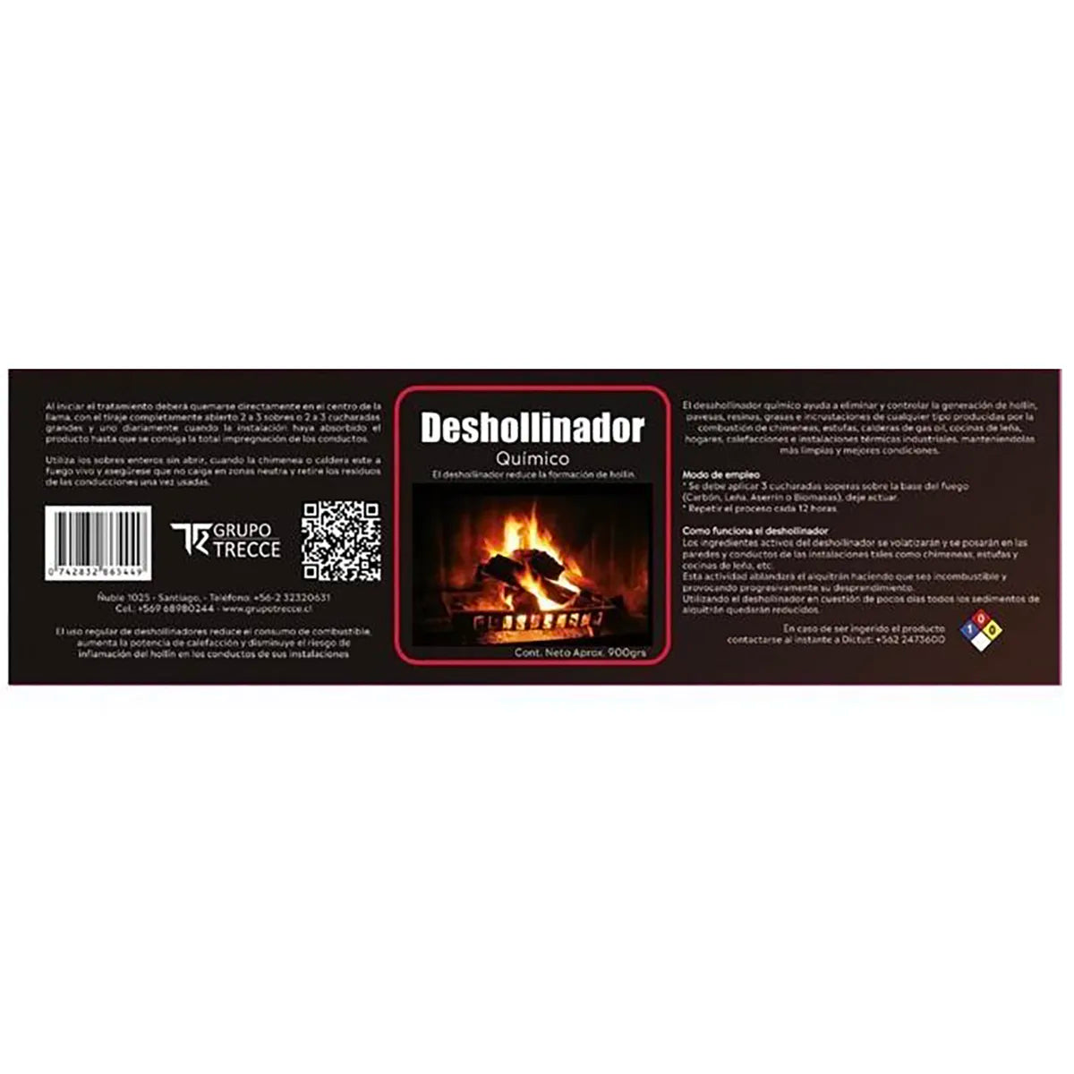 Deshollinador Granulado para Estufas, Chimeneas y Calderas 900 Gr