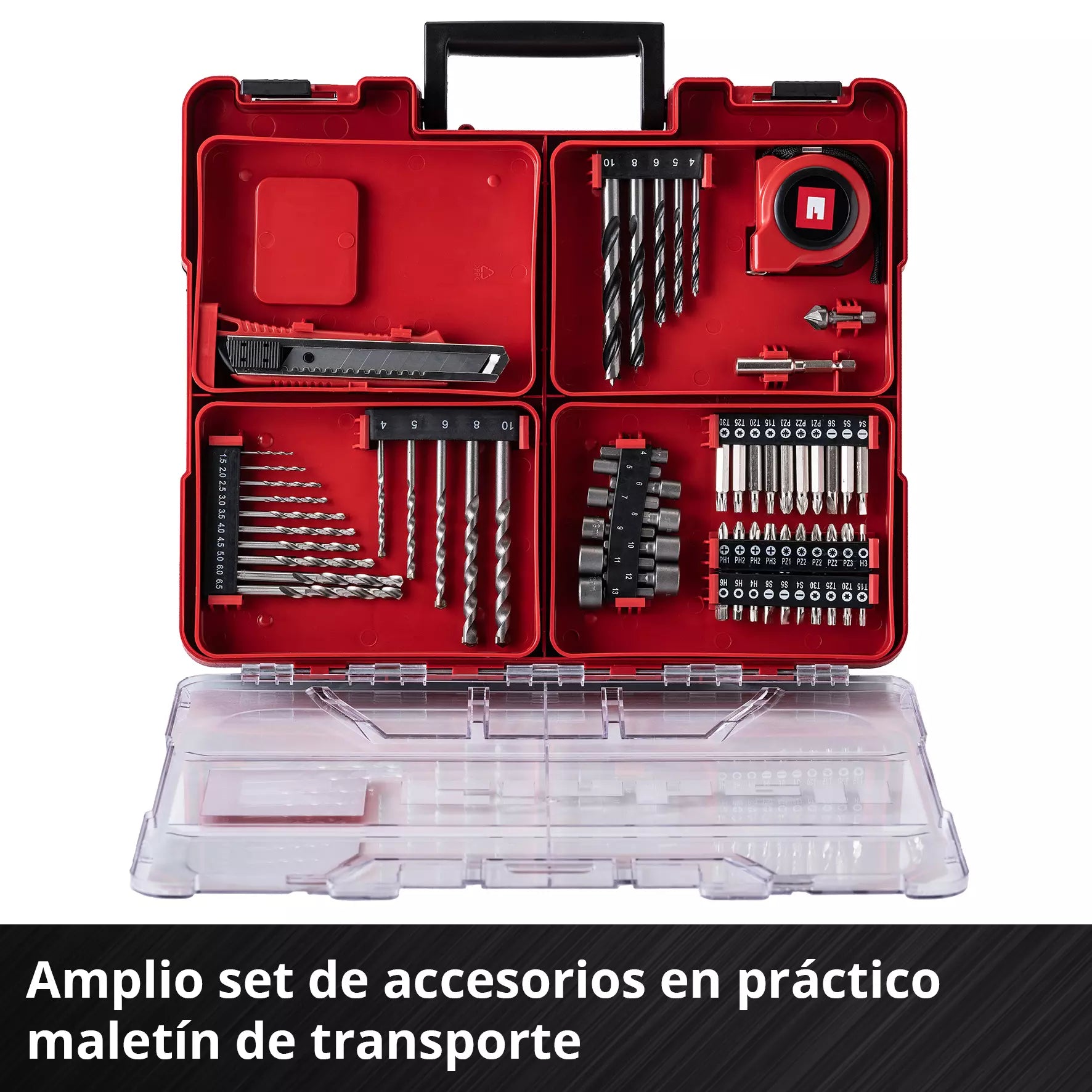 Kit Taladro Percutor Einhell TE-CD 18/40 18V + 64 Accesorios