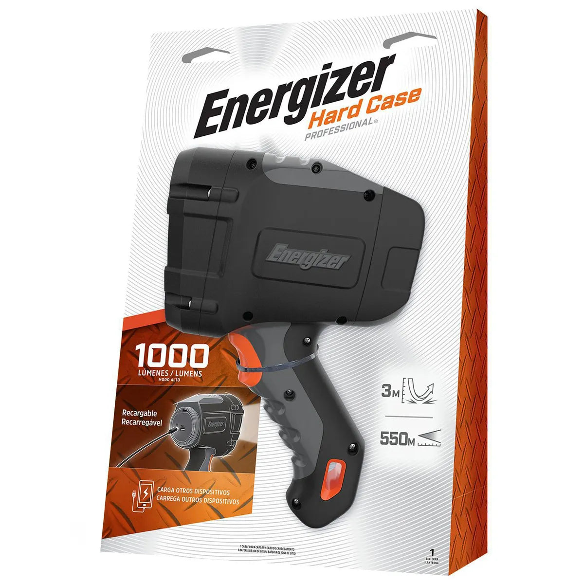 Foco LED Recargable Energizer Hard Case Pro 1000 Lúmenes
