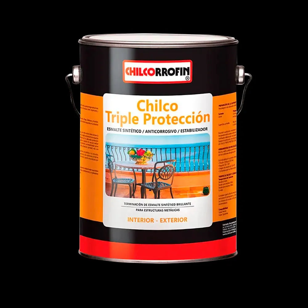 Esmalte Anticorrosivo Chilco Triple Protección Negro 1/4 Galón