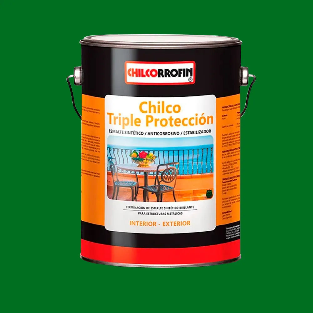 Esmalte Anticorrosivo Chilco Triple Protección Verde 1 Galón