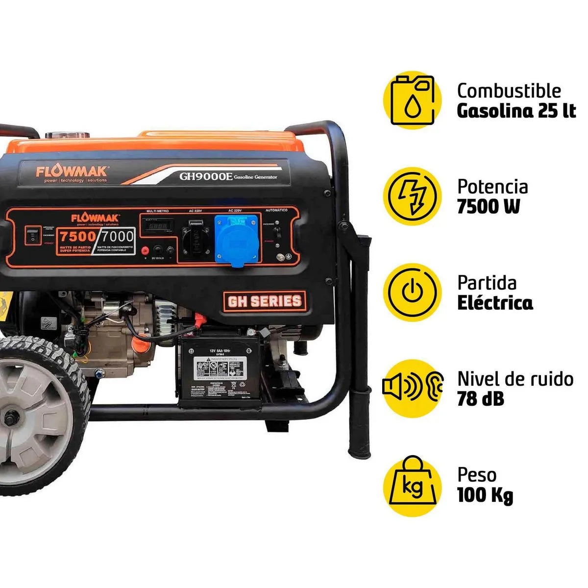 Generador a Gasolina Flowmak GH9000E 7000W 220V