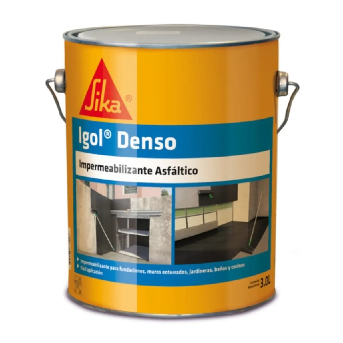 Sika Igol Denso Pintura Impermeabilizante Asfáltico 3 lts