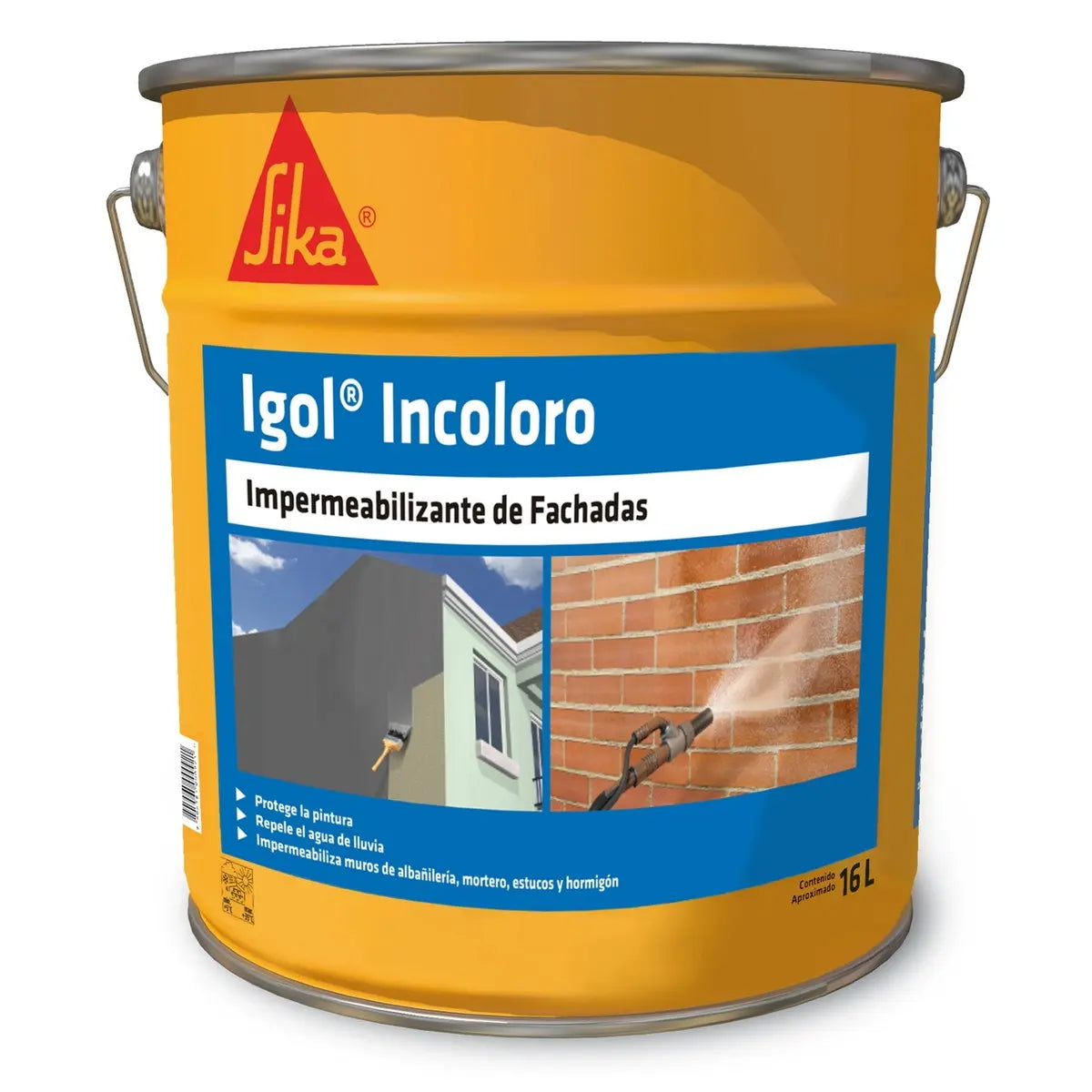 Sika Igol Incoloro Impermeabilizante De Fachadas Tineta 16 lts