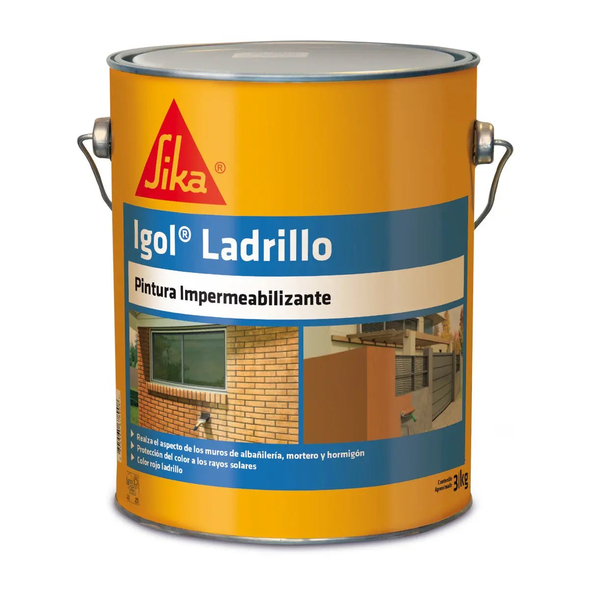 Sika Igol Ladrillo Pintura Impermeabilizante 3 kg