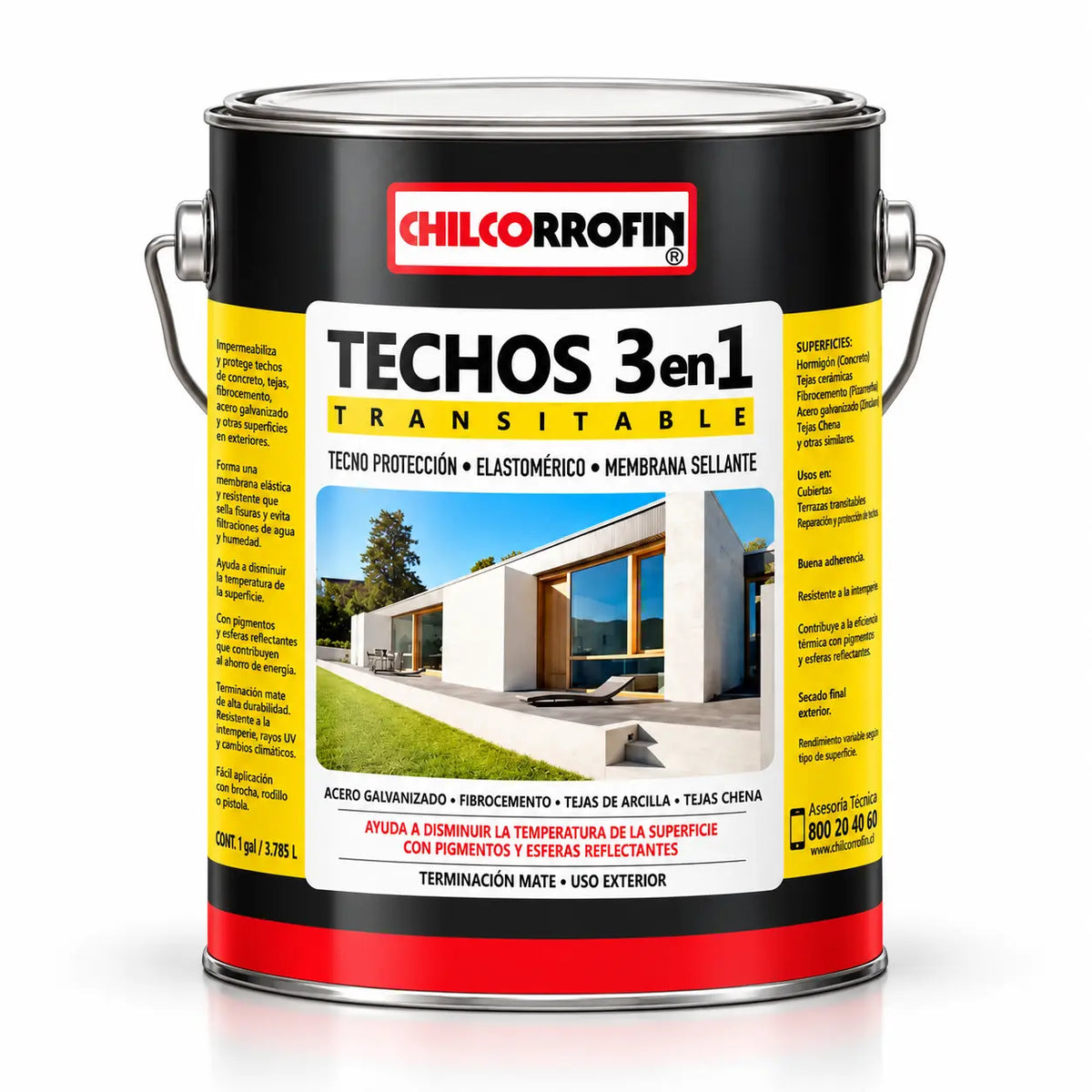 Impermeabilizante Chilcorrofin Techos 3 en 1 Rojo Colonial 1 Galón
