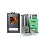 Estufa a Leña Bosca Gold 380 Charcoal Hasta 180 m² + Kit Gratis