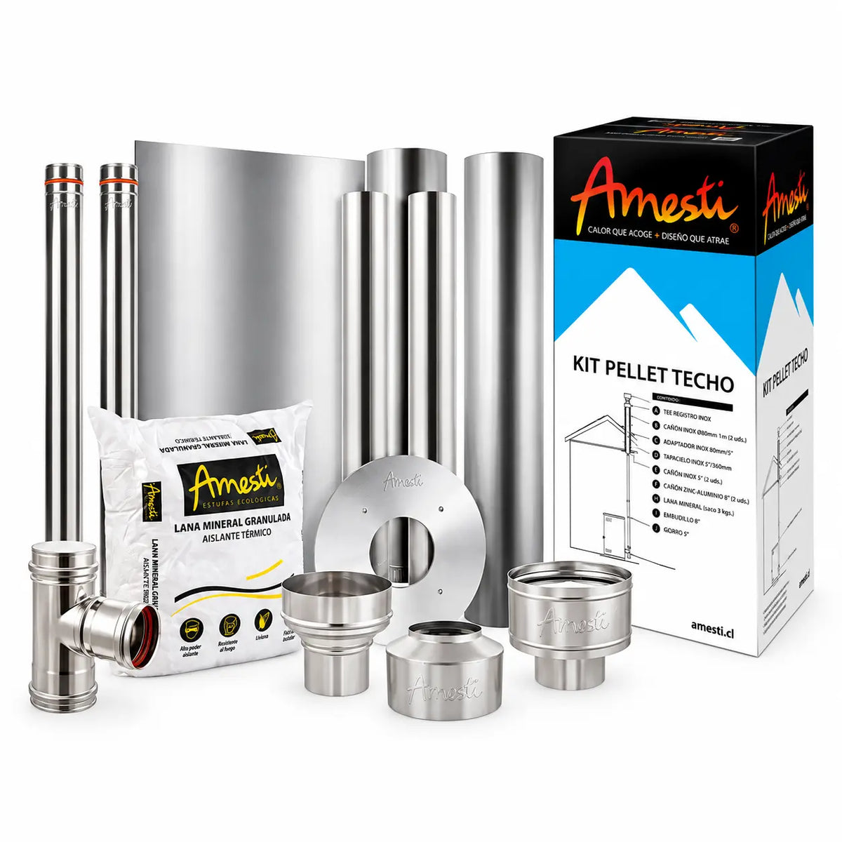 Kit de Instalación para Estufa a Pellet Amesti Techo