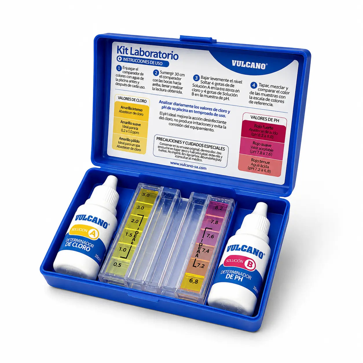 Kit Tester de Cloro y pH Vulcano para Piscina