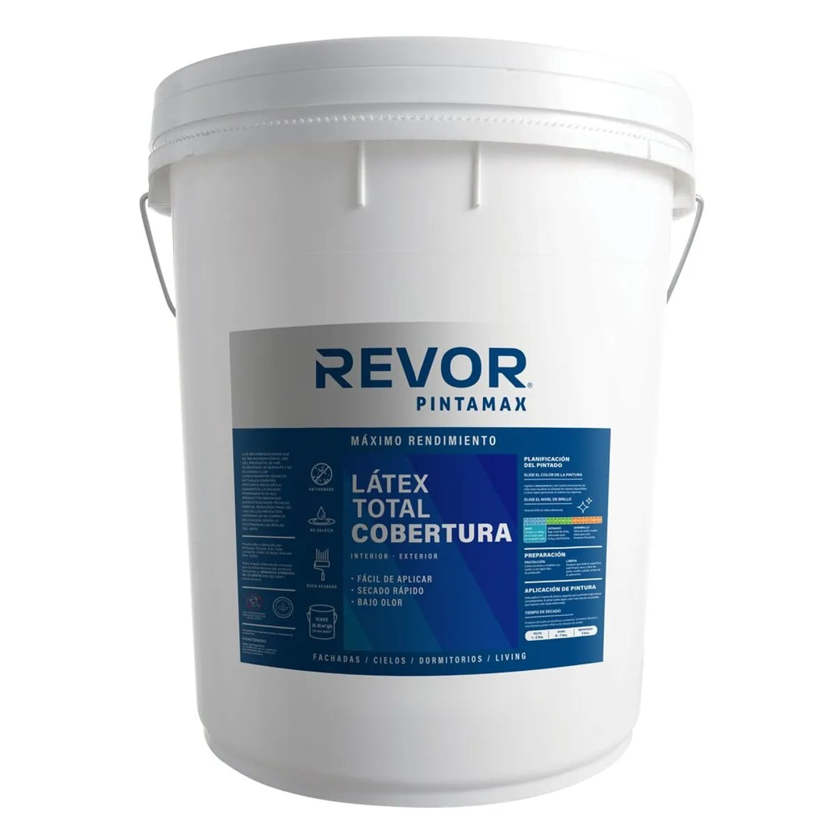 Pintura Látex Revor Pintamax Total Cobertura Blanca 4 Galones