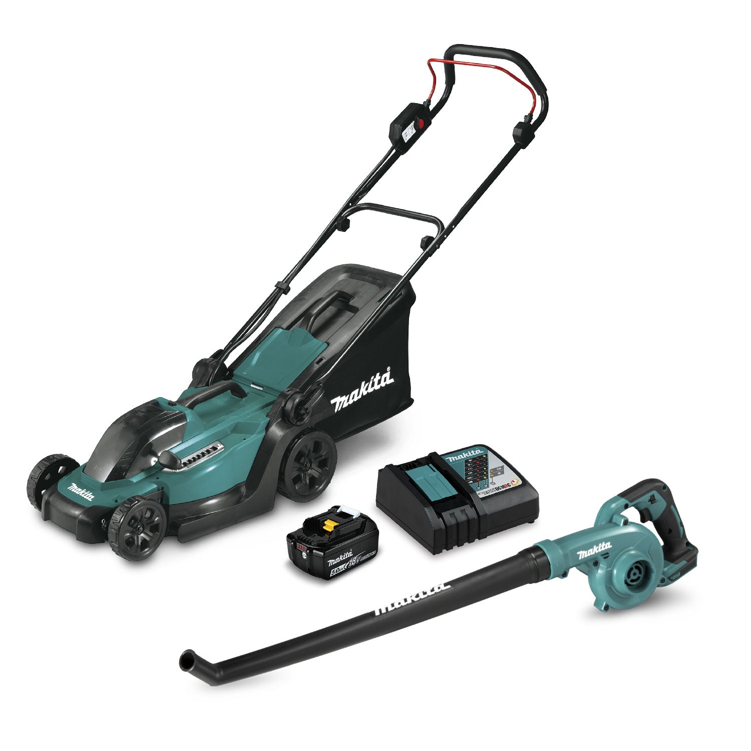 Makita Kit Cortadora Pasto Inalámbrica DLM330RT-1 + Soplador | Batería+Cargador