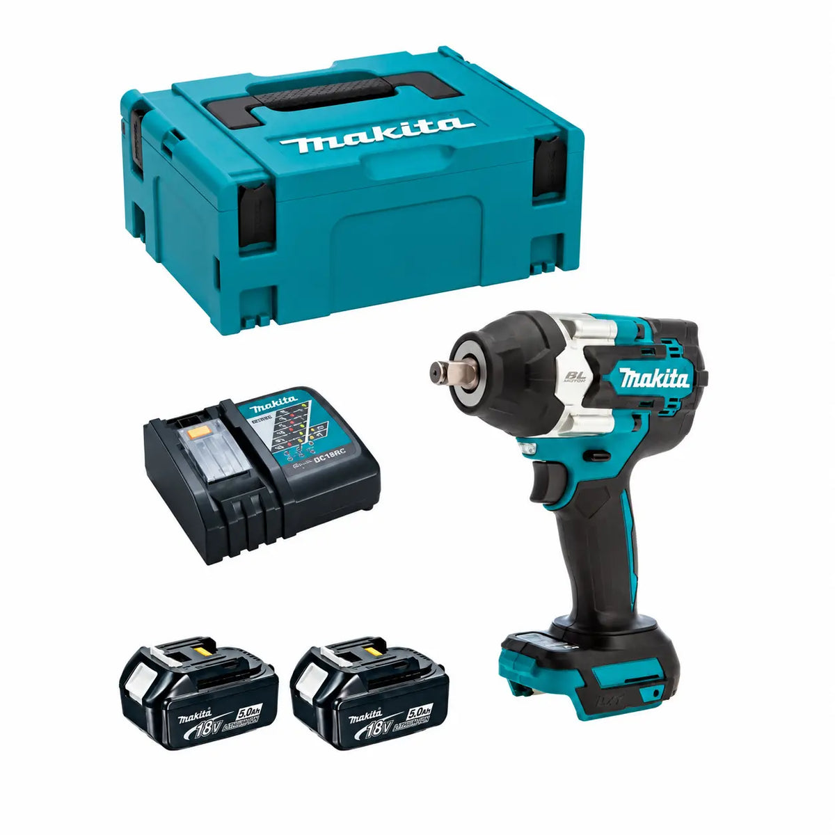 Llave de Impacto Makita DTW700RTJX1 1/2" 18V 700 Nm Kit 3 Baterías