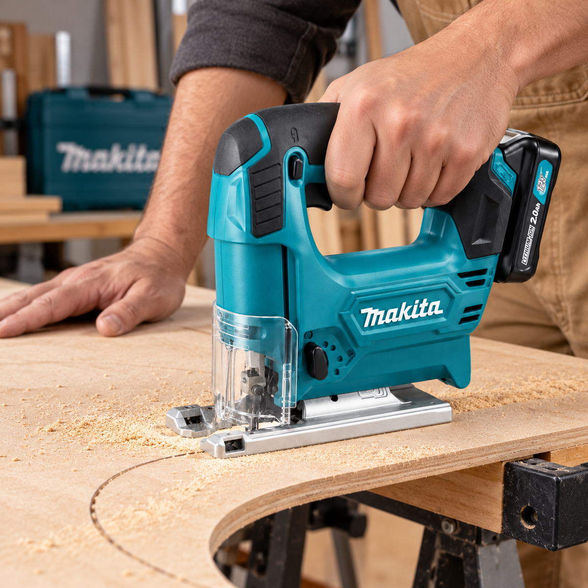 Sierra Caladora Inalámbrica Makita JV101DWAE 12V CXT Kit 2 Baterías 2,0 Ah