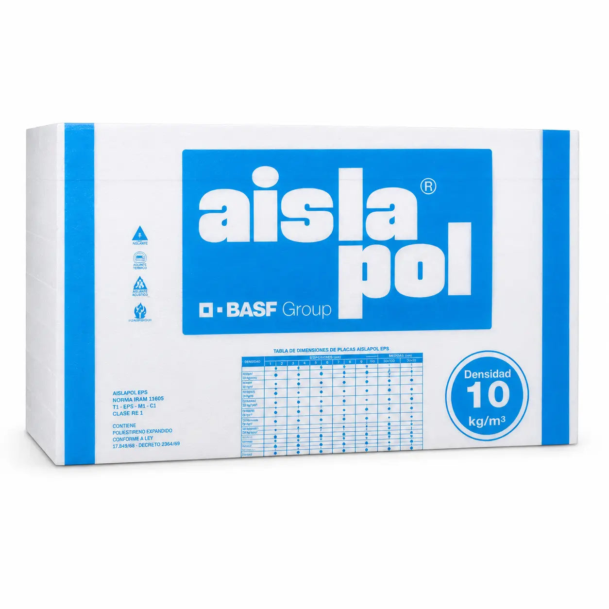 Pack de 12 Planchas de Poliestireno Expandido Aislapol 50 mm 100 x 50 cm