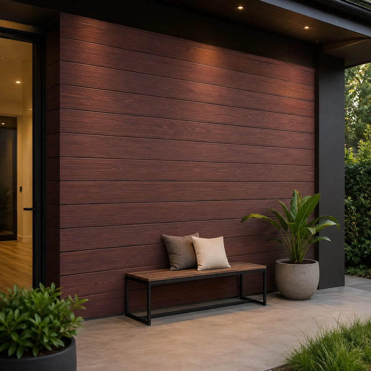 Panel de Siding Metálico Café Madera 38,3 cm x 3,90 m