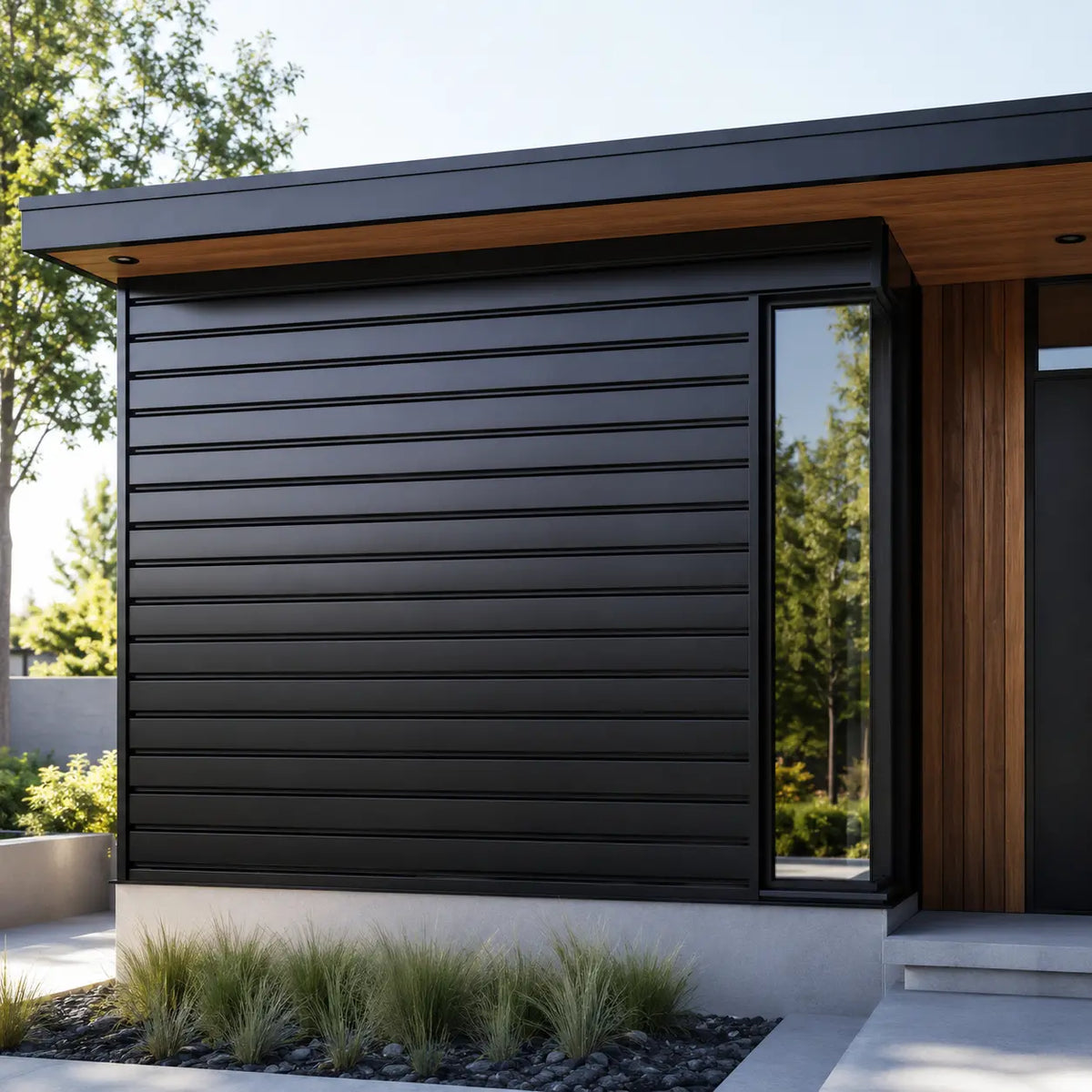 Panel de Siding Metálico Negro 38,3 cm x 3,90 m