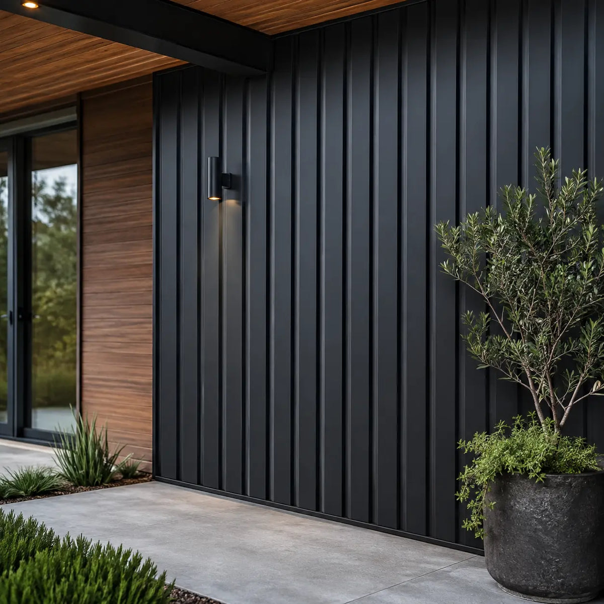 Panel de Siding Metálico Negro 38,3 cm x 3,90 m