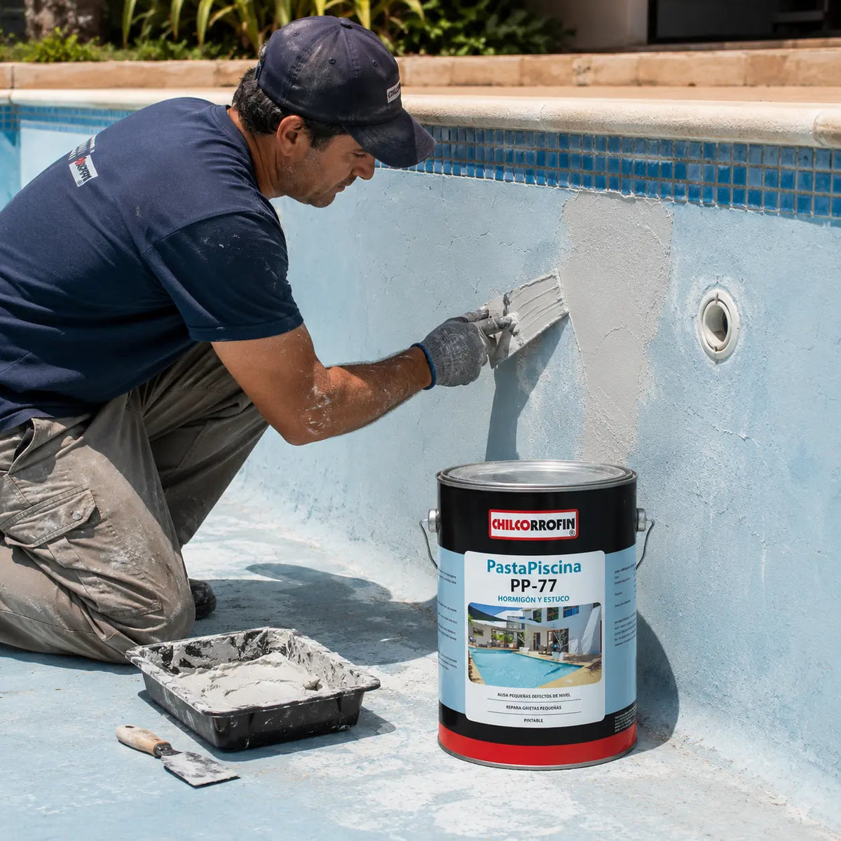 Pasta para Piscina Chilcorrofin PP-77 Celeste Agua 7 kg