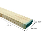 Pino Impregnado Dimensionado Cobre Micronizado 1x4x3.2 mt