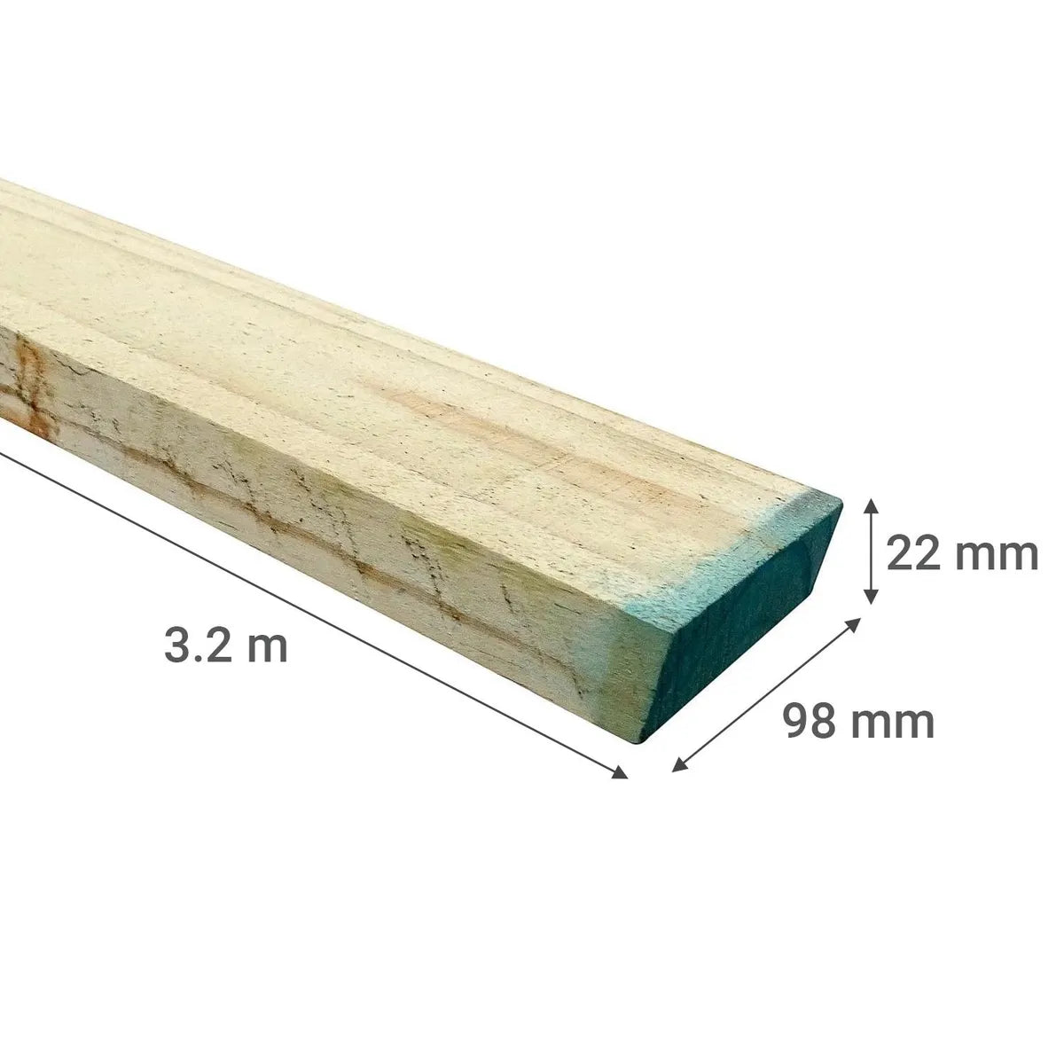 Pino Impregnado Dimensionado Cobre Micronizado 1x4x3.2 mt