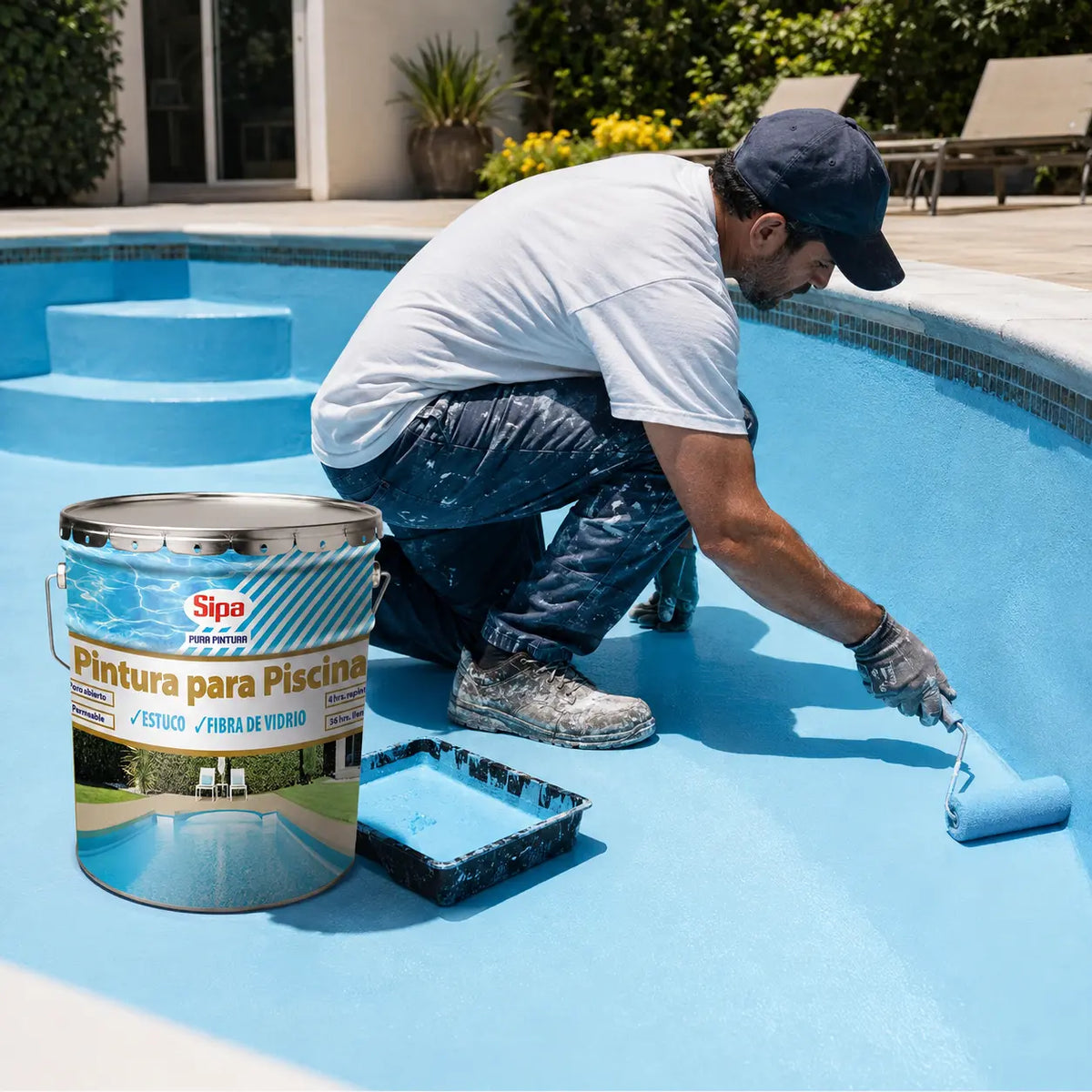 Pintura para Piscina Sipa Celeste 4 Galones