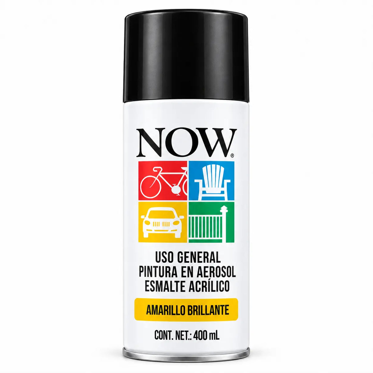 Pintura Spray Acrílica NOW Amarillo Brillante 400 ml