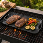 Plancha Grill Reversible Quincho BBQ 50 x 27 cm Fierro Fundido