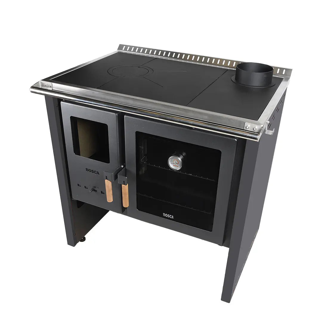 Cocina a Leña Bosca Hestia 90 Charcoal Horno 67 Litros + Kit de Instalación Gratis