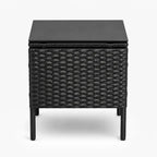 Set de Terraza 3 Piezas Ratán Sintético Negro con Cojines