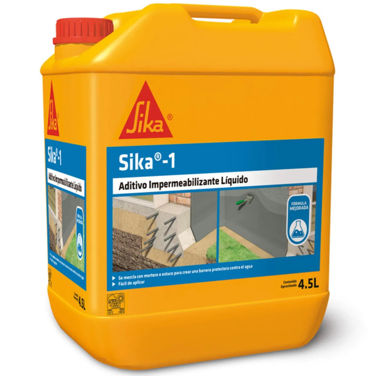 Sika 1 Aditivo Impermeabilizante Líquido 4,5 lts