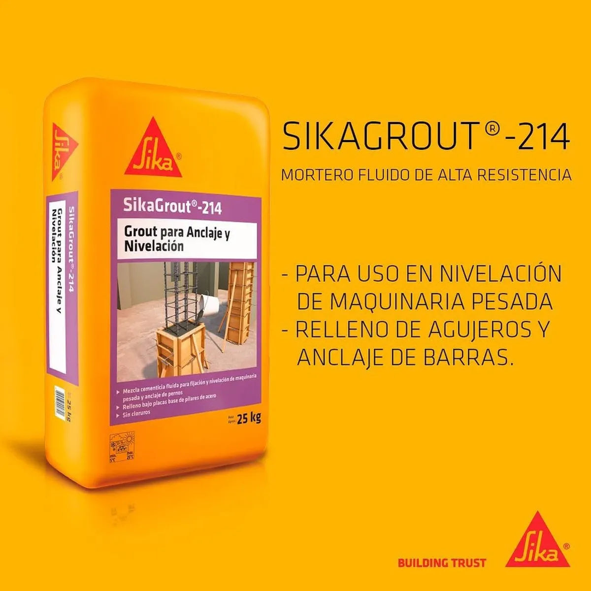 Sikagrout 214 Grout Para Anclaje y Nivelación Saco 25 kg