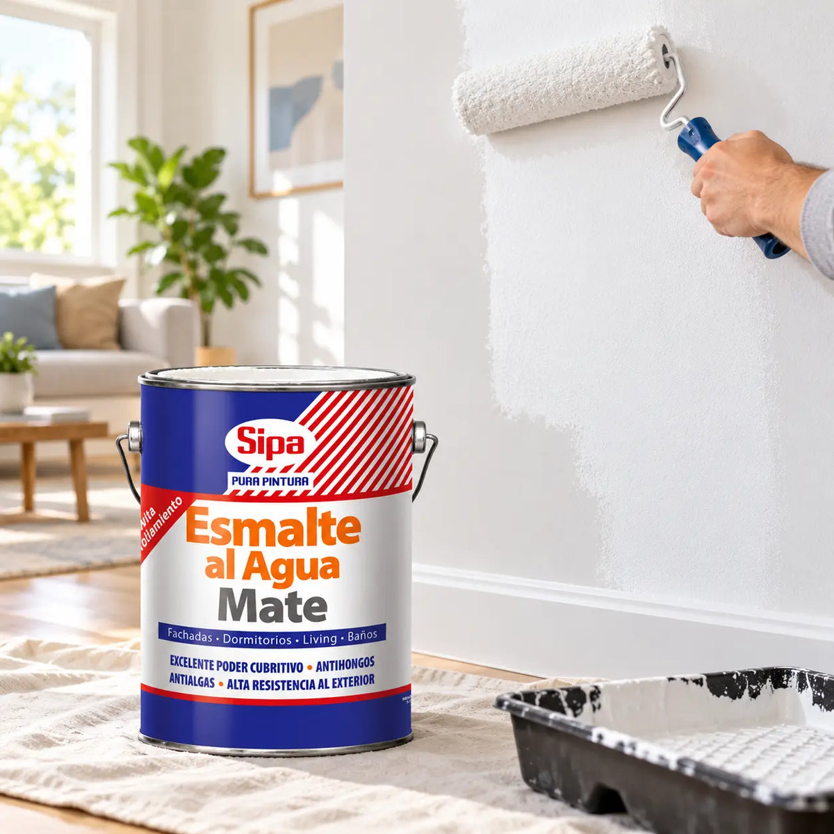 Esmalte al Agua Mate Sipa Base W 1 Galón
