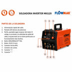 Soldadora Inverter Flowmak MIG-120 120 A Multiproceso 220 V