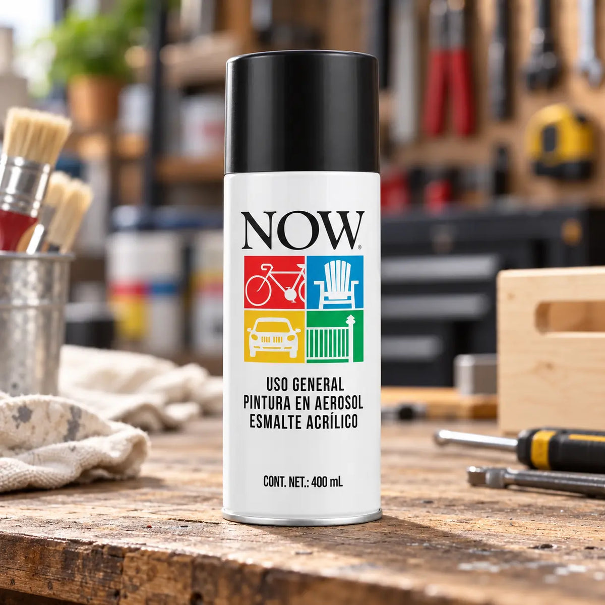 Pintura Spray Acrílica NOW Blanco Brillante 400 ml