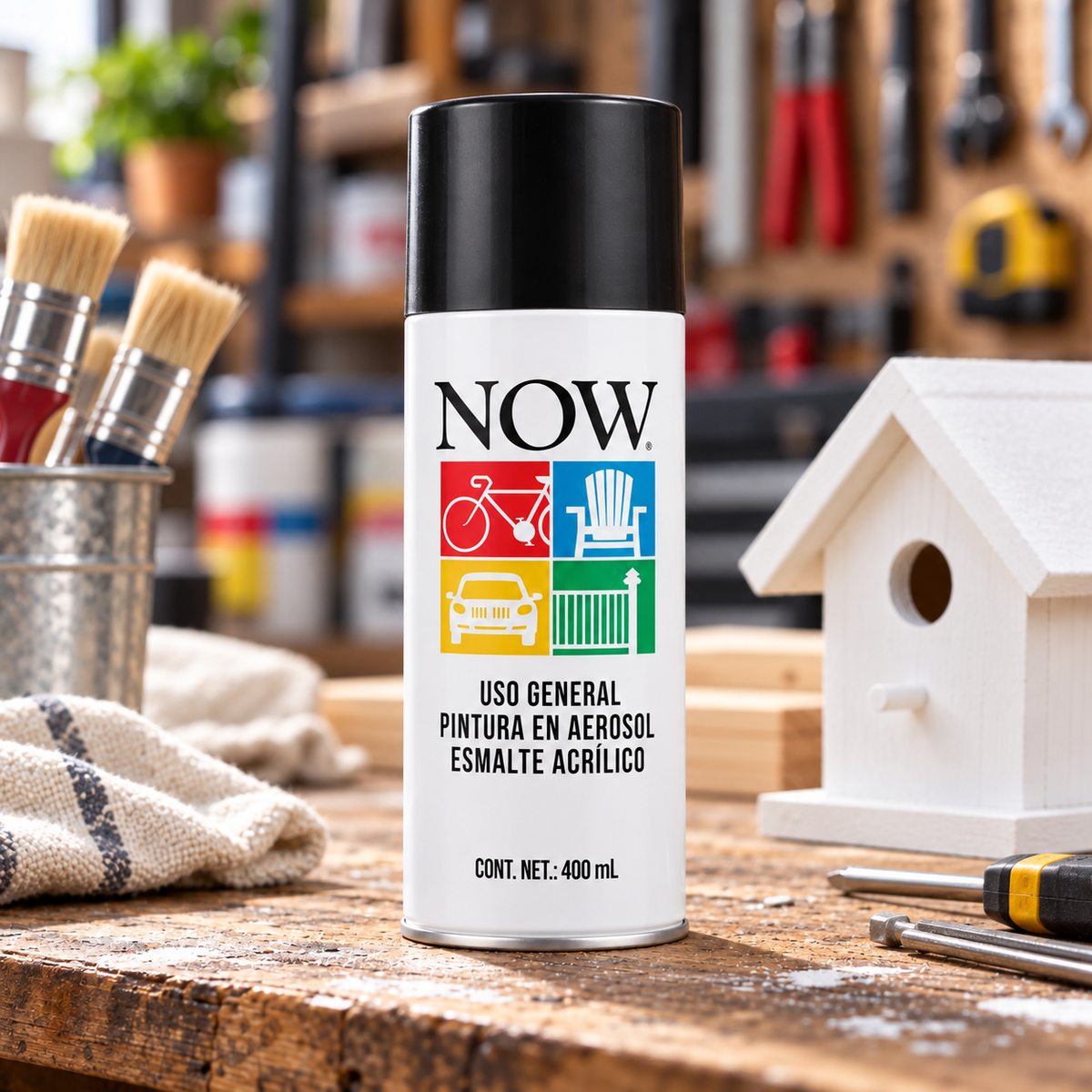 Pintura Spray Acrílica NOW Blanco Mate 400 ml