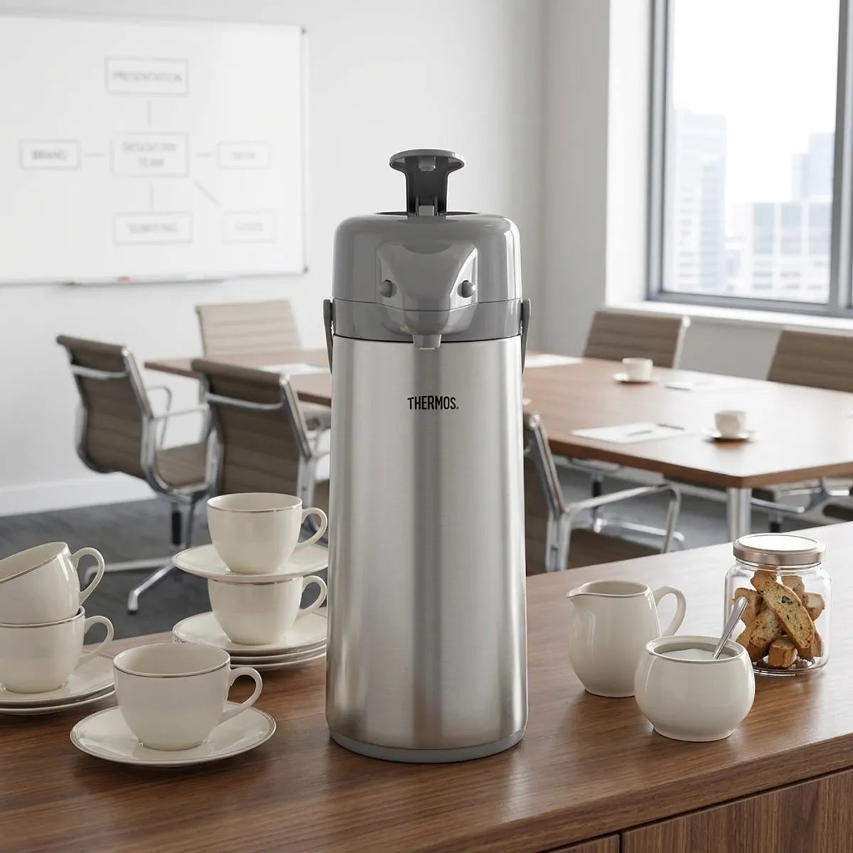 Termo Sifón Thermos 2,5 Litros Acero Inoxidable