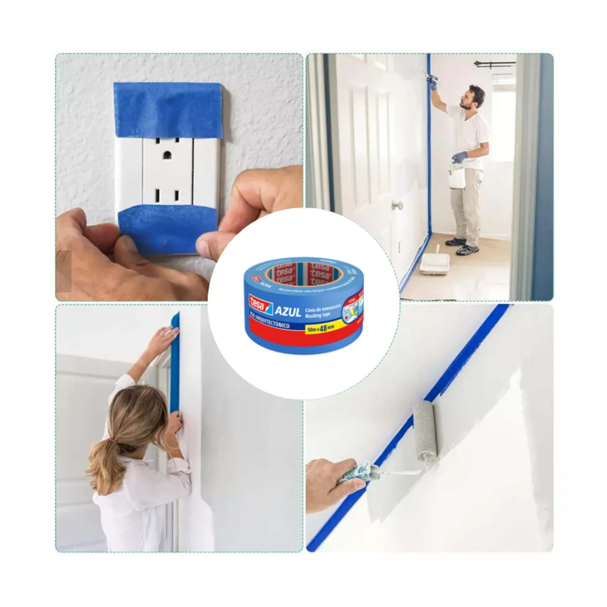 Cinta de Enmascarar Azul tesa para Pintura 48 mm x 50 m