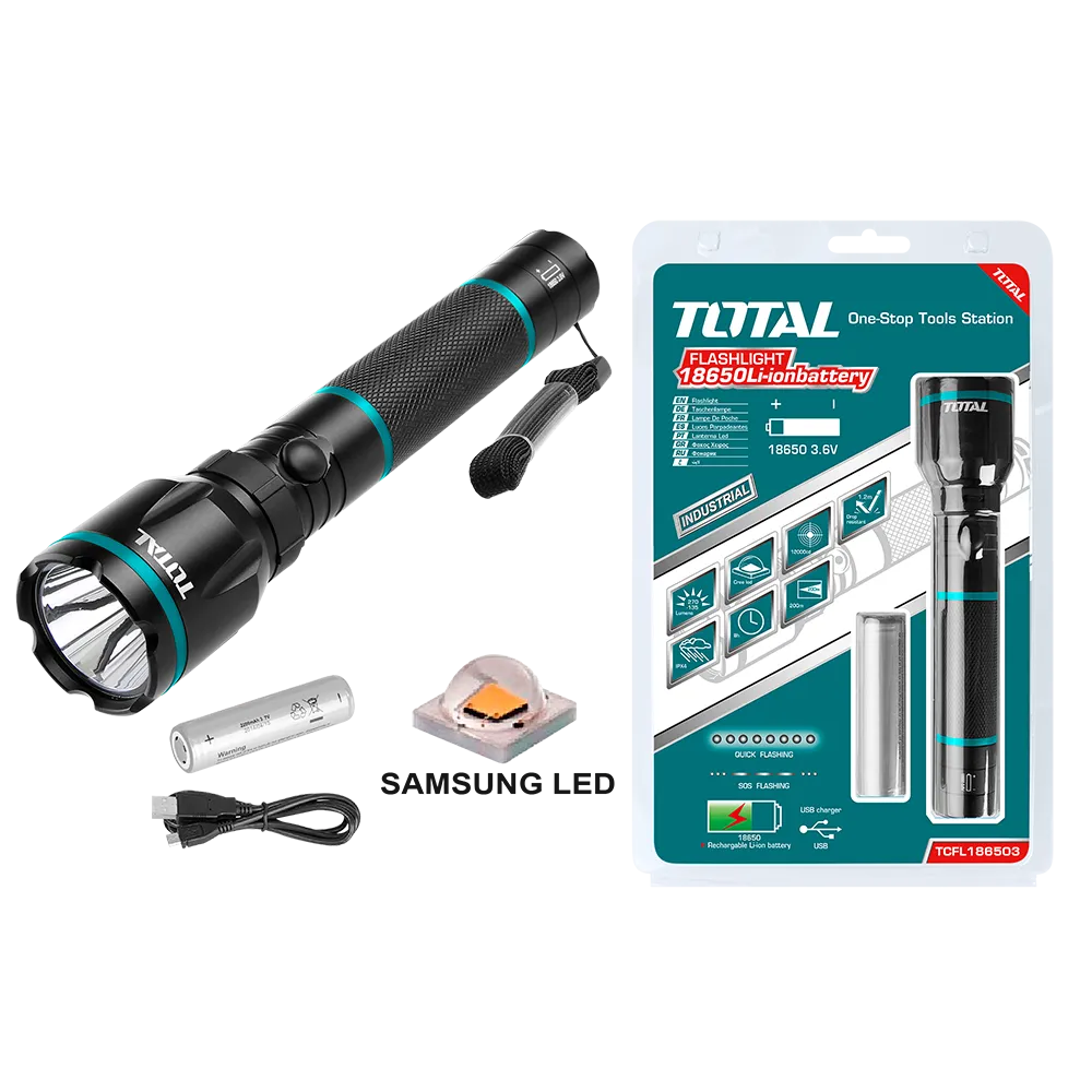 Linterna LED Recargable Total TCFL186503 400 Lúmenes