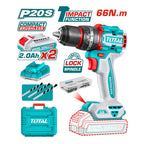 Kit Taladro Percutor Inalámbrico Total 20V 66Nm TIDLI20668