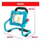 Lámpara de Trabajo LED Recargable Total TRLF4415 900 Lúmenes