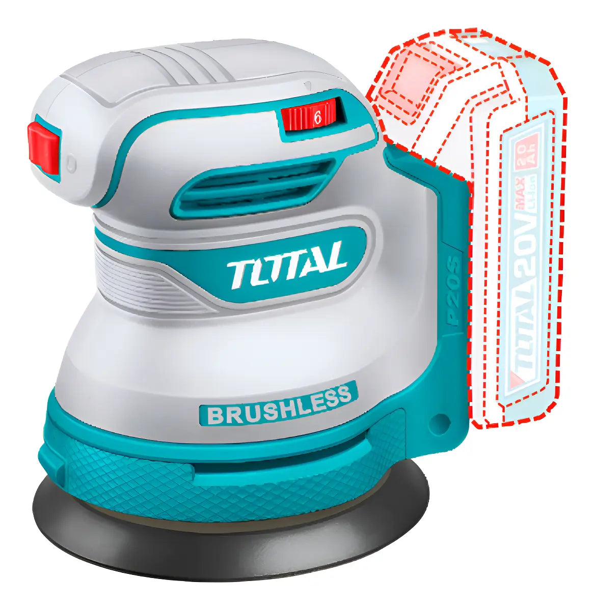 Lijadora Roto Orbital Brushless Total TROSLI20021 20V 125mm
