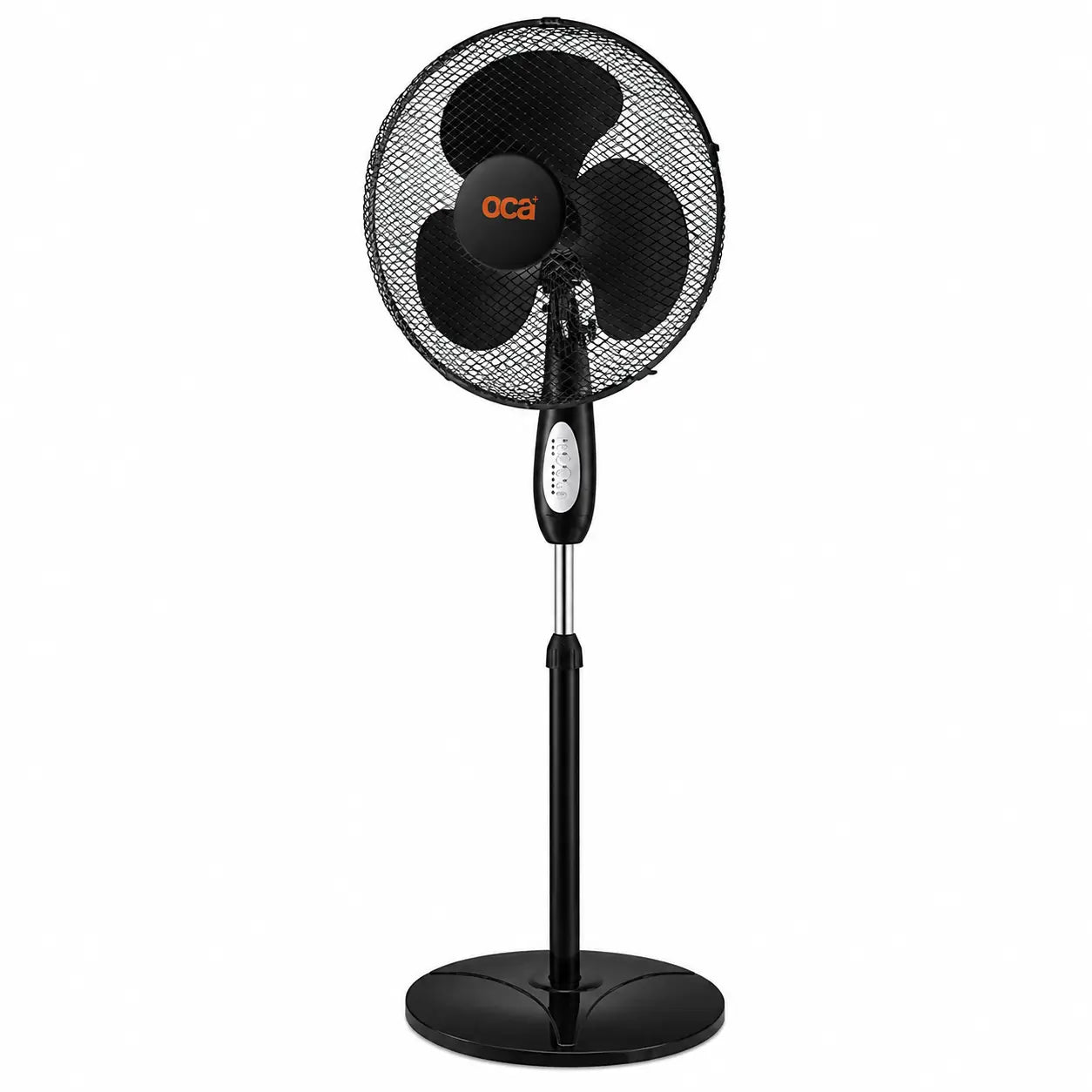 Ventilador de Pedestal Negro Oca 16" 50 W con Control Remoto