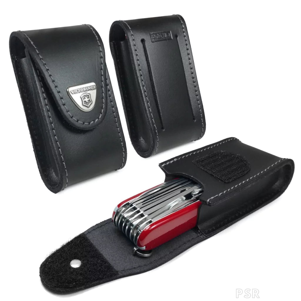 VICTORINOX ESTUCHE CUERO NEGRO TAMAÑO 9,8x5,2x3,7 CM 4.0521.3