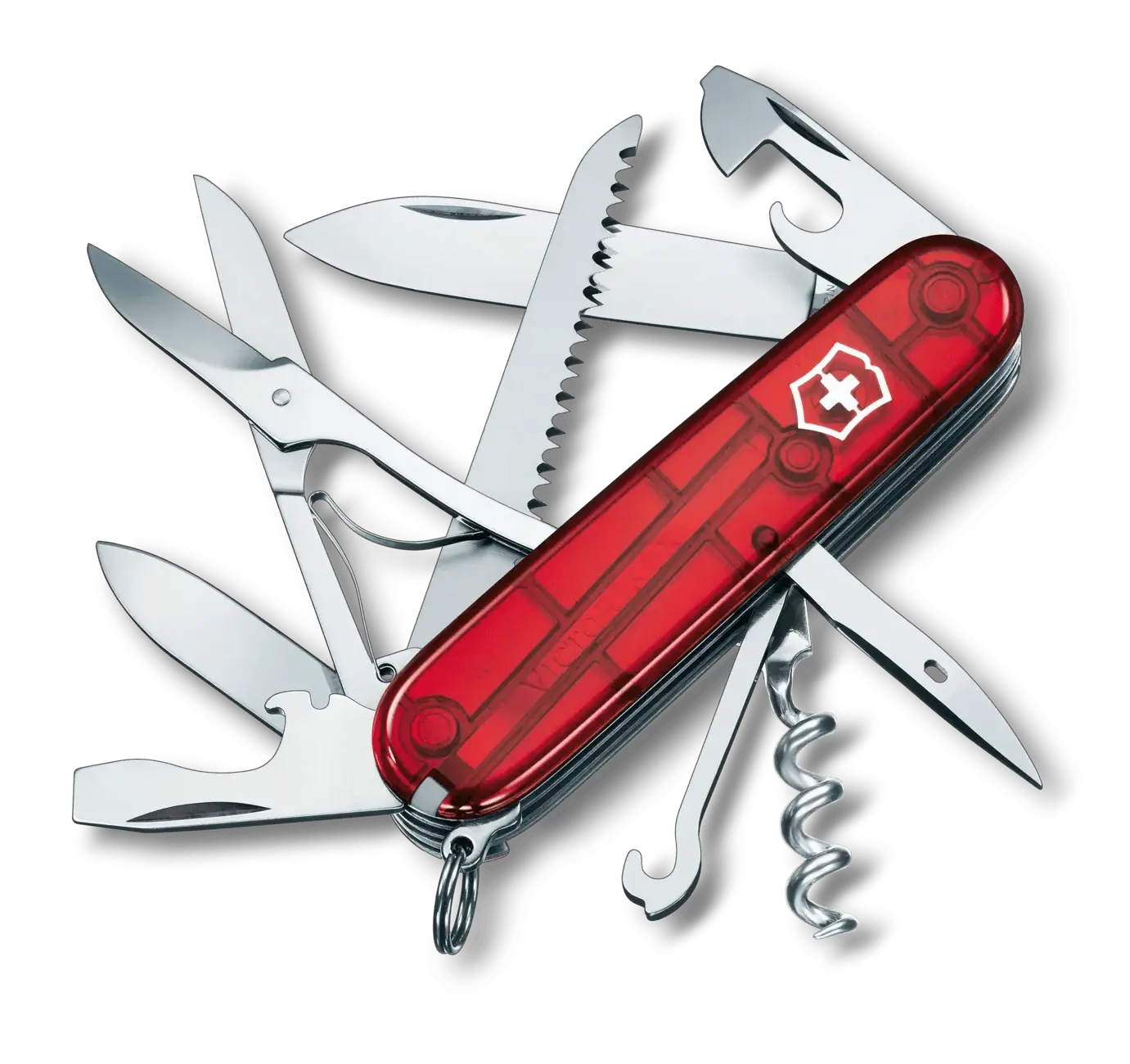 Victorinox Navaja Hunstman Roja Traslúcida | 15 Funciones