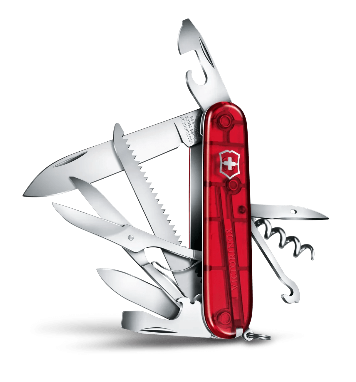 Victorinox Navaja Hunstman Roja Traslúcida | 15 Funciones