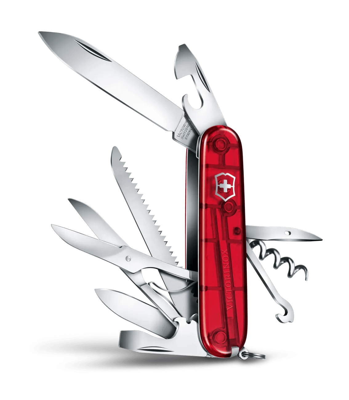 Victorinox Navaja Hunstman Roja Traslúcida | 15 Funciones