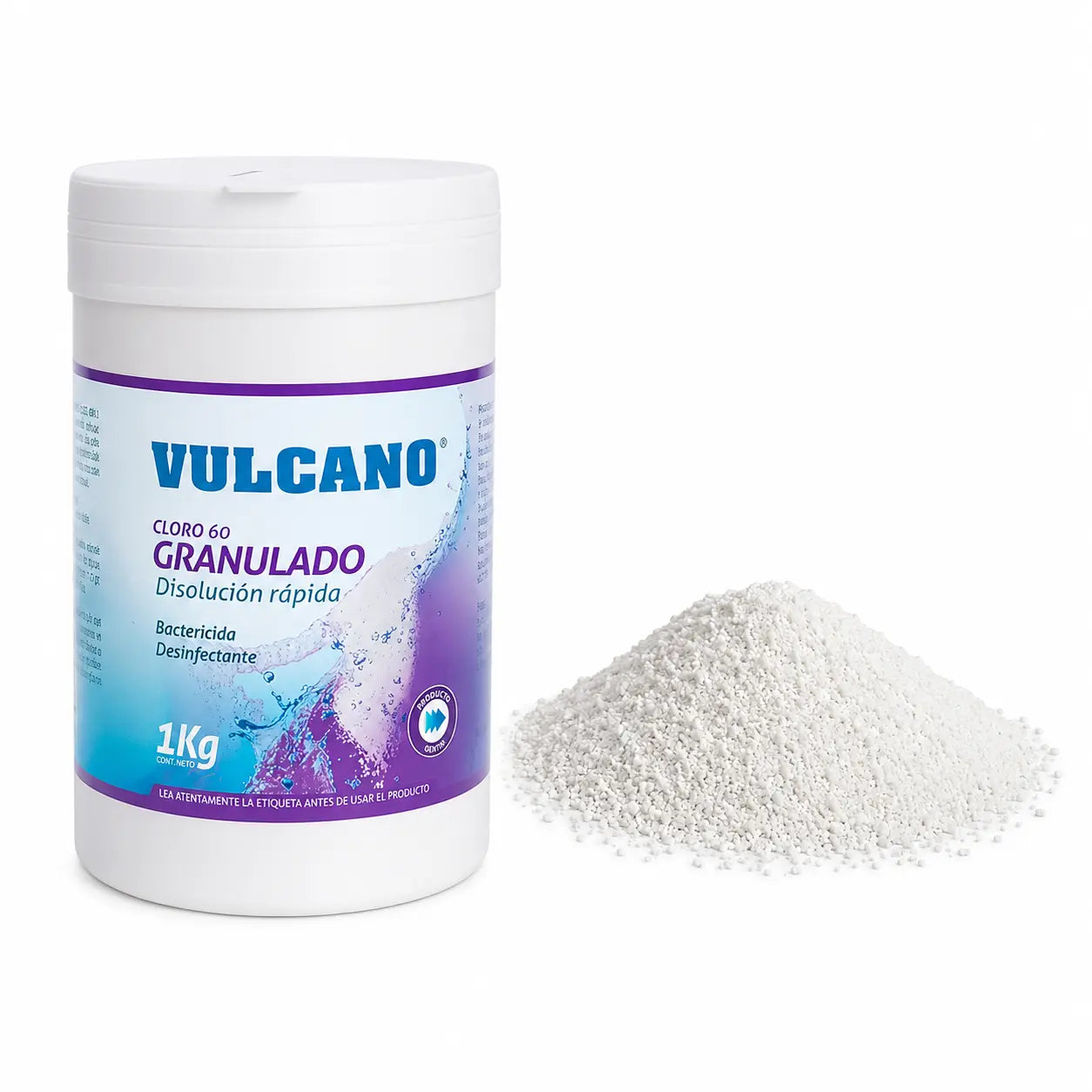 Cloro Granulado Vulcano 1 kg de Disolución Rápida para Piscina