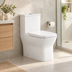 WC One Piece Briggs Square Dual Flush 30,5 cm Blanco