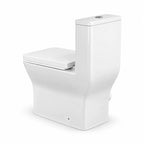 WC One Piece Briggs Square Dual Flush 30,5 cm Blanco